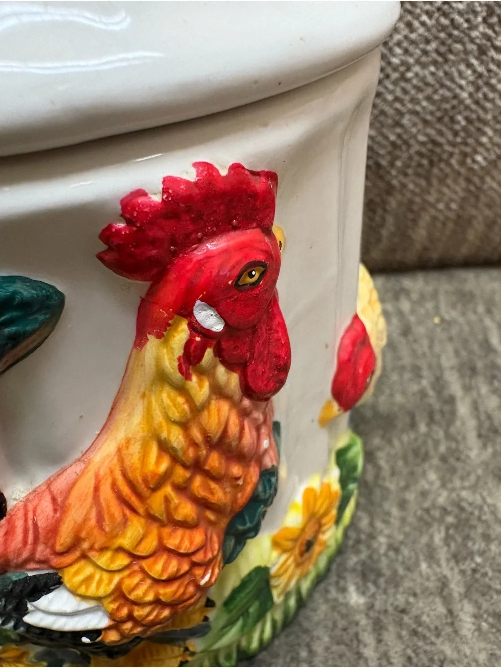 Vintage Ceramic Rooster Cookie Jar - has some flea bits as shown